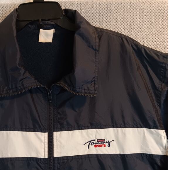 Tommy Sport Other - Tommy Hilfiger Sport Vintage Jacket XL Blue Logo Spell Out Windbreaker Lined Y2K